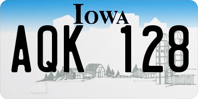 IA license plate AQK128