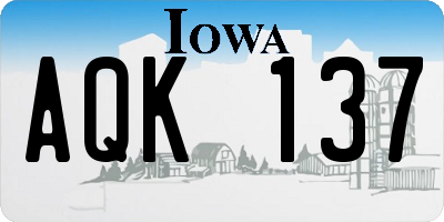 IA license plate AQK137