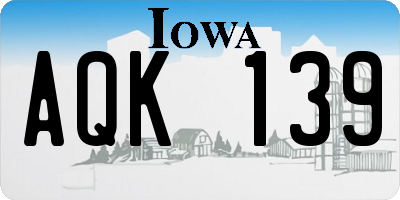 IA license plate AQK139