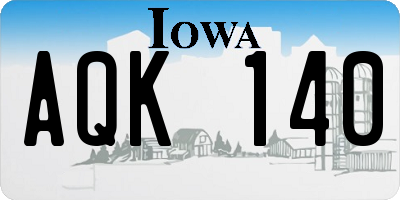 IA license plate AQK140
