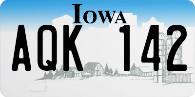 IA license plate AQK142