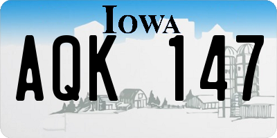 IA license plate AQK147