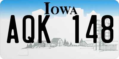IA license plate AQK148