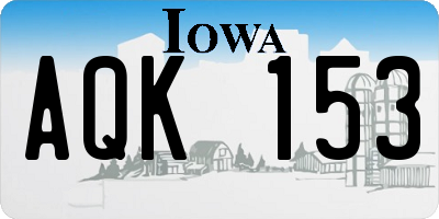 IA license plate AQK153