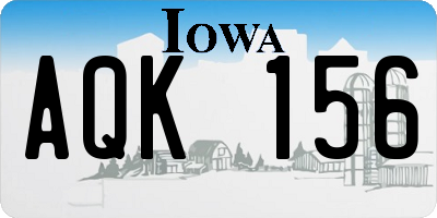 IA license plate AQK156