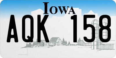 IA license plate AQK158
