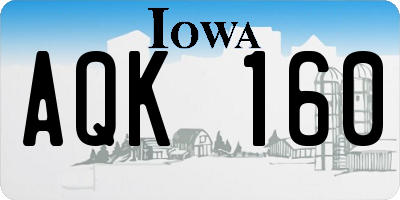 IA license plate AQK160