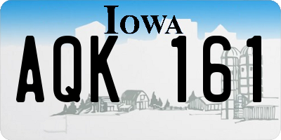 IA license plate AQK161