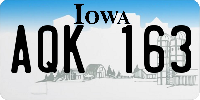 IA license plate AQK163
