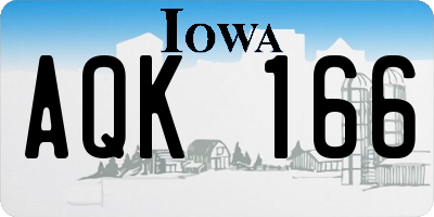 IA license plate AQK166