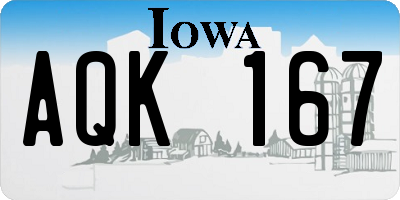 IA license plate AQK167