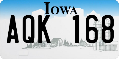 IA license plate AQK168