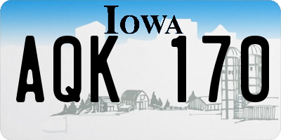 IA license plate AQK170