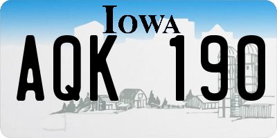 IA license plate AQK190