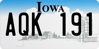 IA license plate AQK191