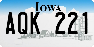 IA license plate AQK221