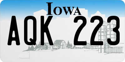 IA license plate AQK223
