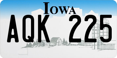 IA license plate AQK225