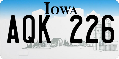 IA license plate AQK226