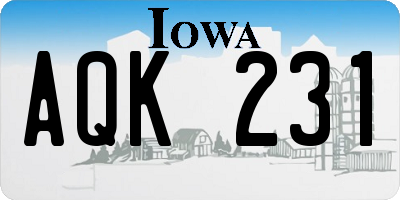 IA license plate AQK231