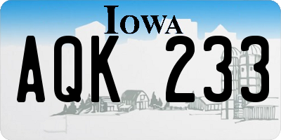 IA license plate AQK233