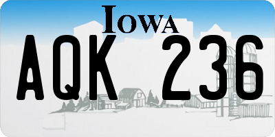 IA license plate AQK236