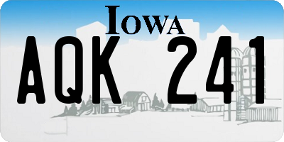 IA license plate AQK241