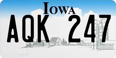 IA license plate AQK247