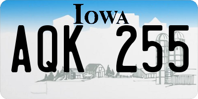 IA license plate AQK255