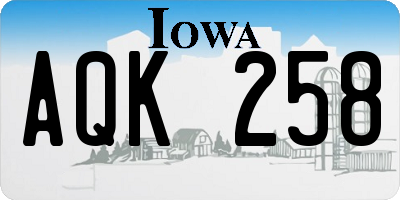 IA license plate AQK258