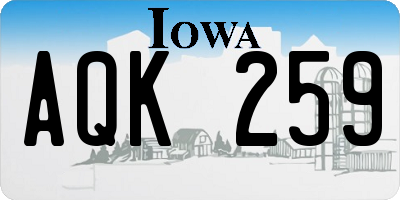 IA license plate AQK259