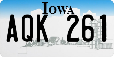 IA license plate AQK261