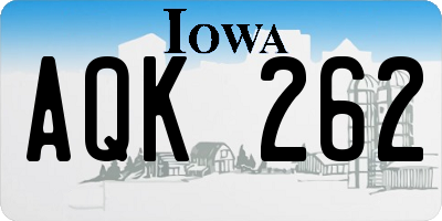 IA license plate AQK262