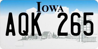 IA license plate AQK265