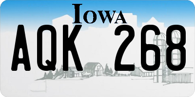 IA license plate AQK268