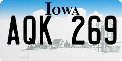 IA license plate AQK269