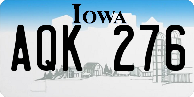 IA license plate AQK276