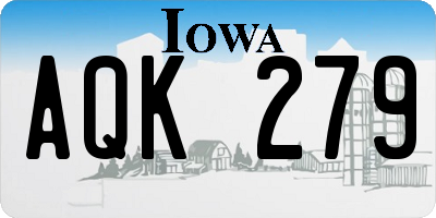 IA license plate AQK279