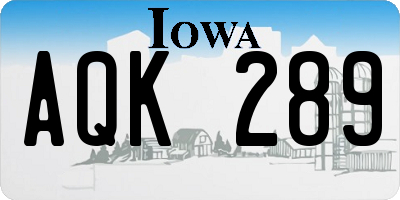 IA license plate AQK289