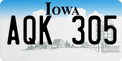 IA license plate AQK305