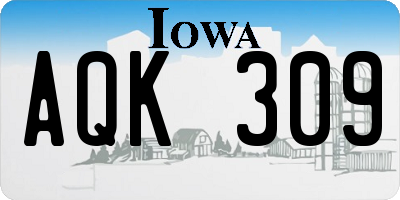 IA license plate AQK309