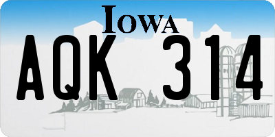 IA license plate AQK314