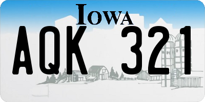 IA license plate AQK321