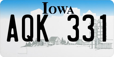 IA license plate AQK331
