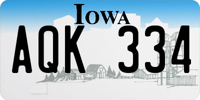 IA license plate AQK334