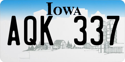 IA license plate AQK337