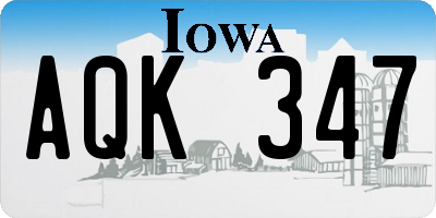 IA license plate AQK347