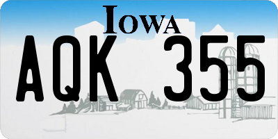 IA license plate AQK355