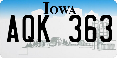 IA license plate AQK363