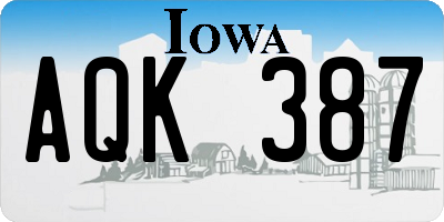 IA license plate AQK387